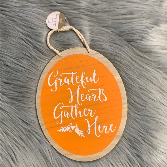 Target Other - "Grateful Hearts Gather Here" Hanging Sign